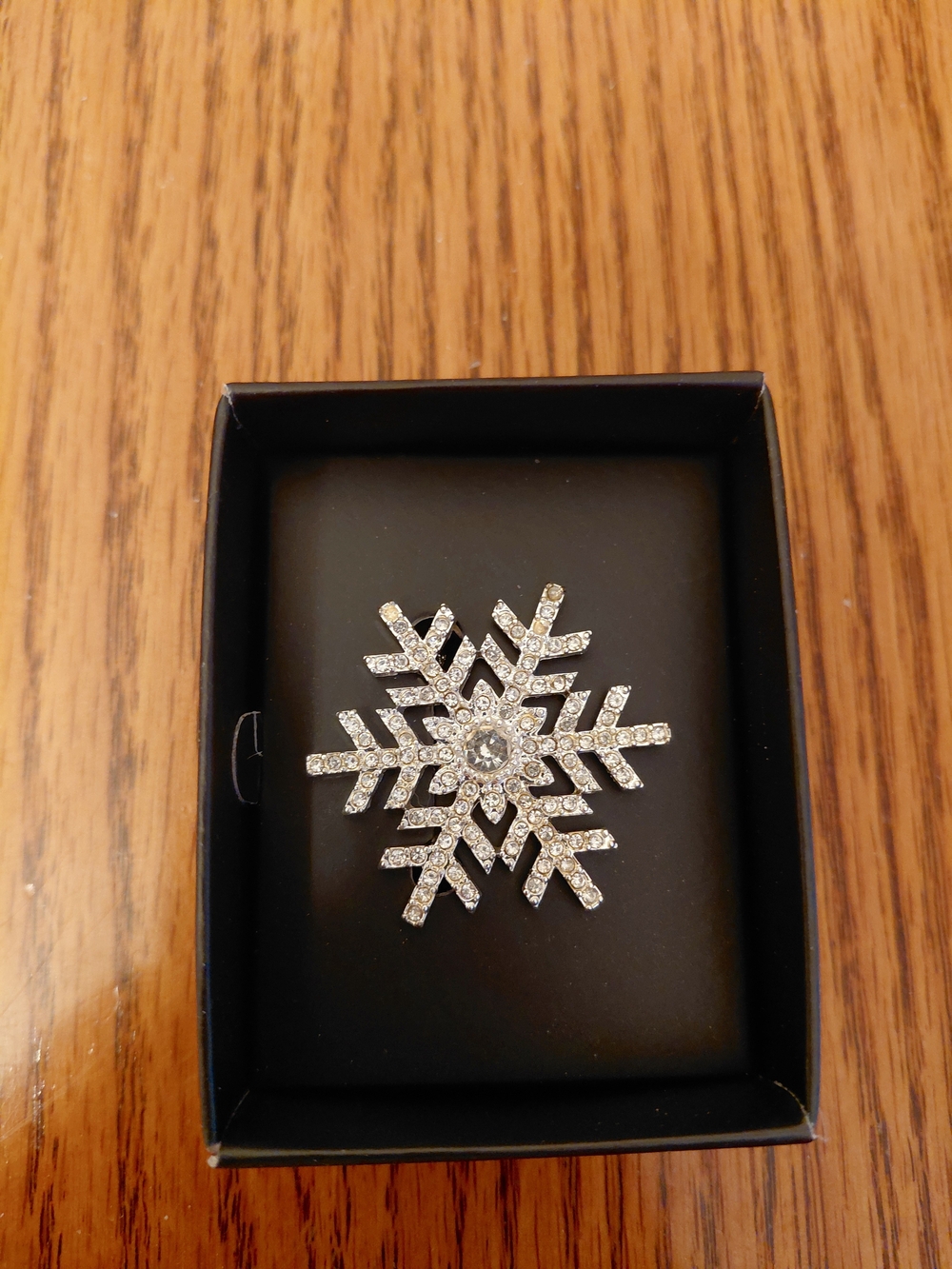 Avon Silver Snowflake Crystal Brooch